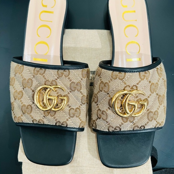 Gucci Canvas Slide Sandals - Picture 2 of 6